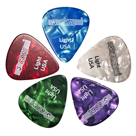 5 Core Guitar Picks | 20 Pack Light 0.46mm Thickness- Guitar Picks for Acoustic Guitar, Electric Guitar, Bass Guitar with Natural Feel, Warm Tone- G PICK L RGWPB 20PK