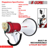 Cheer loud with a cheer megaphone with handle. It has blow horn megaphone and rechargeable bullhorn functions.
