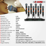 5 Core Wireless Microphones 8 Channel Karaoke Professional UHF Singing Mic System Cordless Microfonos