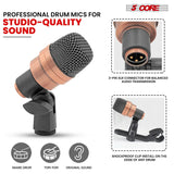 5Core Conga Mic Snare Tom Microphone Drum Kit Condenser XLR Instrument Mics