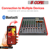 5-kern 6-kanaals kompakte studiomenger met ingeboude effekte en USB-koppelvlak Bluetooth- digitale menger vir tuisateljee-opname, podcast-DJ's en meer MX 6CH XL