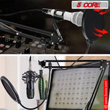 5Core Microphone Arm Stand Desk Suspension Boom Scissor Desktop Mic Holder w Pop Filter