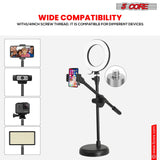 5Core 6 inch Ring Light + Cell Phone Stand Adjustable Ringlight LED w Phone Holder