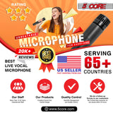 5Core Handheld Dynamic Microphone 2Pcs + Tall Tripod Mic Stand Floor + XLR Cable