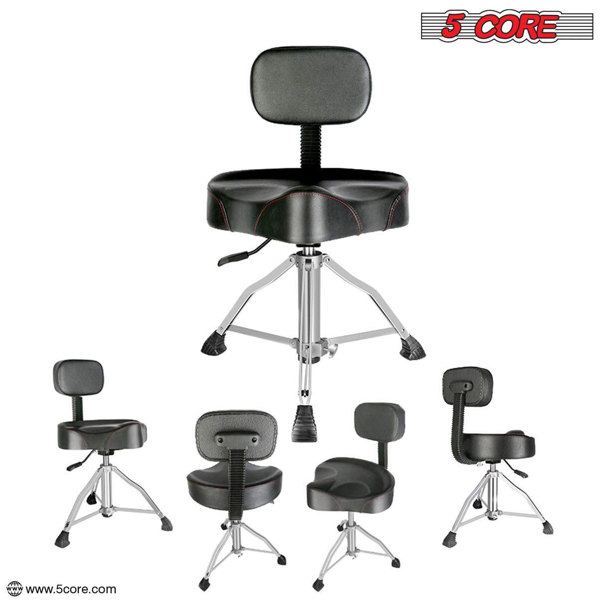 5 Core Drum Throne Padded Guitar Stool Height Adjustable Drummer Seat Music Chair for Adults And Kids