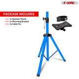 5Core Speaker Stand Tripod Floor Short Adjustable DJ Studio Monitor Stands Pole Mount SKY BLUE