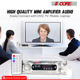 5Core Amplifier Home Audio 400W in-Built Speaker Mini Stereo Dual Channel LCD Display TF AUX USB