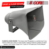 5 Core PA Horn Speaker Outdoor 8x16" Siren Loudspeaker • 40W RMS Loud Megaphone Driver Horn