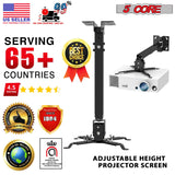 5Core Projector Mount Ceiling Wall Universal Holder Adjustable Low Profile Capacity 40lb BLACK