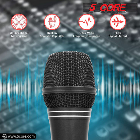 5Core XLR Microphone Dynamic Mic Karaoke Singing Studio Microfono Handheld Mics