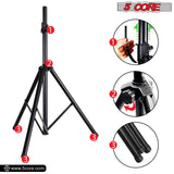 5 Core PA Speaker Stands Adjustable Height Professional DJ Tripod with Mounting Bracket, Extend from 40 to 72 inches, Black SS ECO 1PK