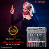 5 Core India Made 6 Channel Compact Studio Mixer with Built-In Effects & USB Interface Digital Mixer for Home Studio Recording, Podcast DJs & more MX 6CH EFF