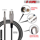 5 Core 2Pcs Premium Vocal Dynamic Cardioid Handheld Microphone Unidirectional Mic with 12ft Detachable XLR Cable to ¼ inch Audio Jack; Mic Clip; and On/Off Switch for Karaoke Singing BETA 2PCS
