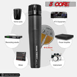 5Core Handheld Dynamic Microphone 2Pcs + Tall Tripod Mic Stand Floor + XLR Cable