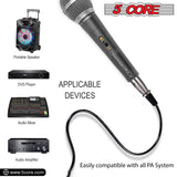 5 Core Professional Dynamic Vocal Microphone - Unidirectional Handheld Mic XLR Karaoke Microphone with ON/OFF Switch Includes 16ft XLR Audio Cable to 1/4'' Audio Jack Included - ND-5800X