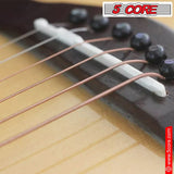 5Core Acoustic Guitar Strings 0.010-0.047 Steel Gauge Heavy Duty w Bright Tone For 6 String Guitars