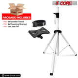 5Core Speaker Stand Tripod Tall Adjustable 72 Inch DJ Studio Monitor Stands Pole Mount WHITE