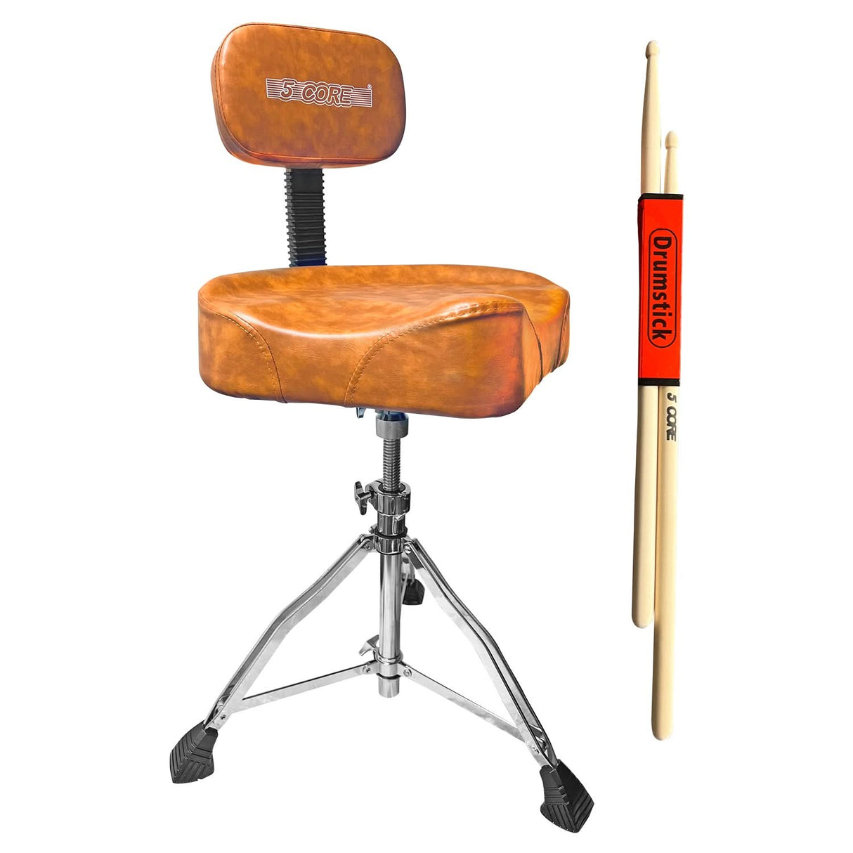 5Core Drum Throne Padded Guitar Stool Backrest Drummer Seat for Adults & Kids