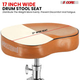 Sturdy guitar stool with a wide seat, versatile for drummers and guitarists, a key drum accessory.