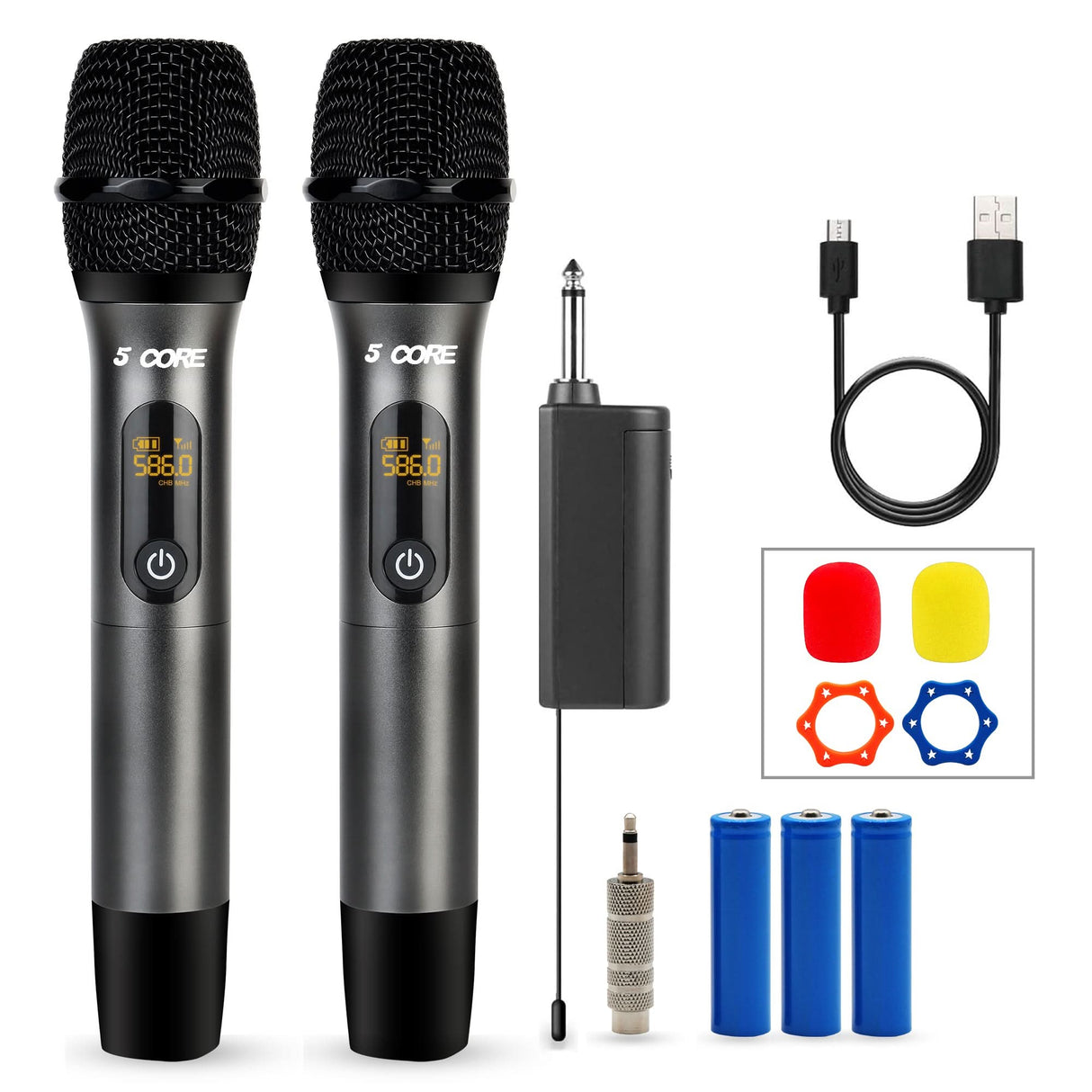 5Core Wireless Microphone Pair UHF Handheld Microfonos Inalambricos Cordless Mic