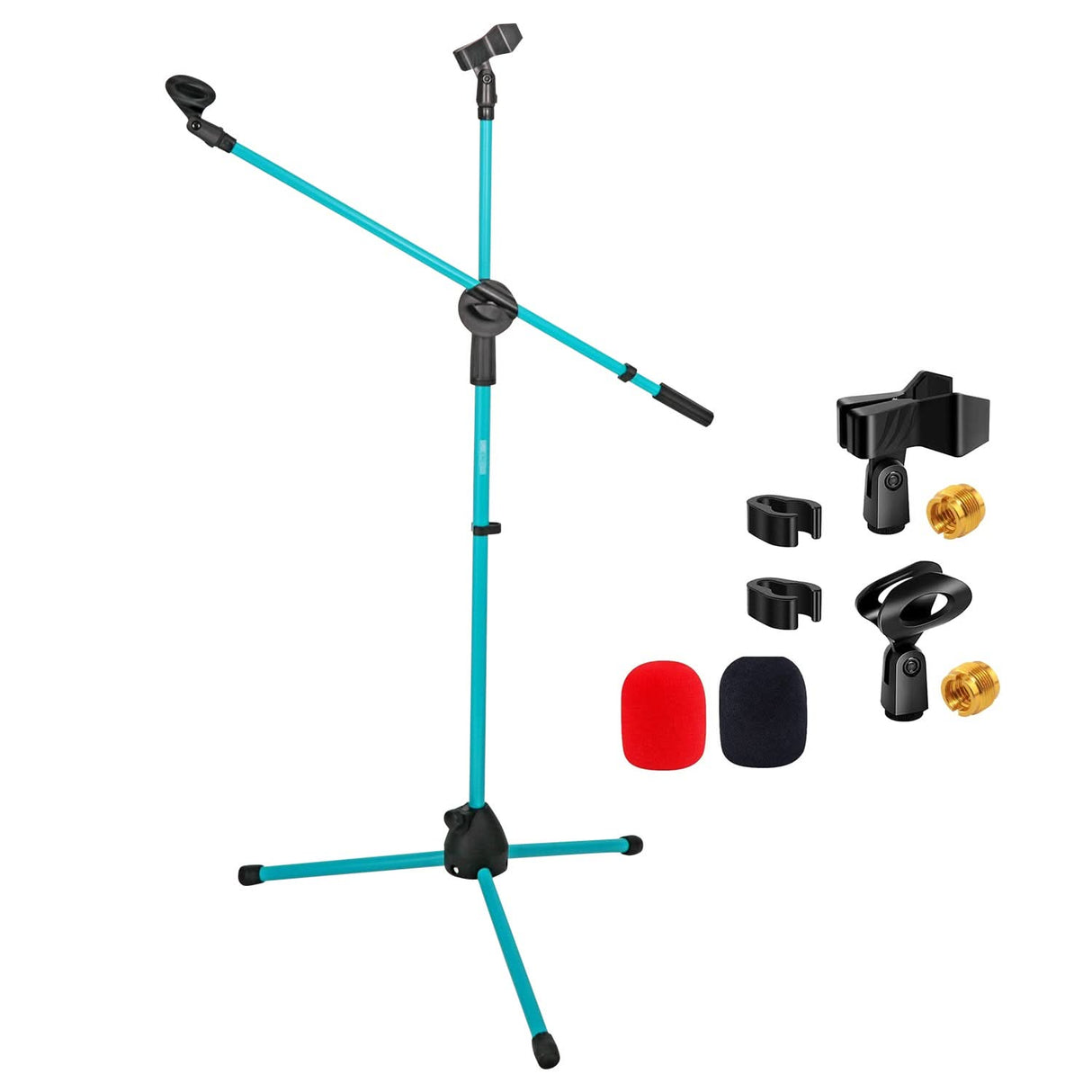 5Core Tripod Mic Stand Adjustable Heavy Duty Floor Holder Microphone Boom Arm RED