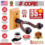 5Core Guitar Wall Mount Hanger 2Pack U-Shaped Wood Guitar Wall Hook Stand