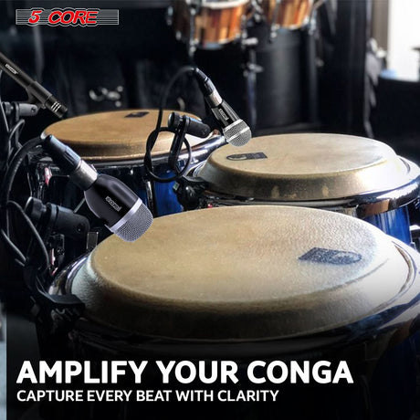 5Core Conga Mic Snare Tom Microphone Drum Kit Condenser XLR Instrument Mics