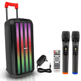 5Core Bluetooth Party Speaker 10 inch PA RGB Partybox Karaoke Machine + 2 Wireless Mic