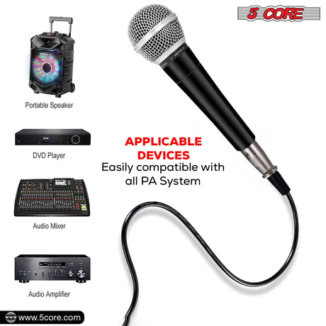 5Core XLR Microphone Dynamic Mic Karaoke Singing Studio Microfono Handheld Mics