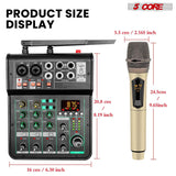 5Core Audio Mixer Sound Board 4 Channel PA DJ Stereo Receiver w Bluetooth USB DJ  PA Karaoke Mixing GOLD