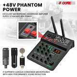 5Core Audio Mixer Sound Board 4 Channel PA DJ Stereo Receiver w Bluetooth USB DJ  PA Karaoke Mixing GOLD