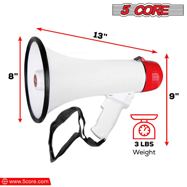 5Core megaphone, bullhorn speaker, and loudspeaker for outdoor use.