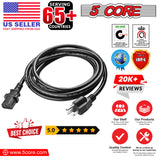 5 Core 2 Pieces Extra Long AC Wall Power Cord for Led TV Computer PS3 - PS5 6Feet 3 Prong PC 1001 2 Pcs