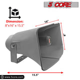 5 Core PA Horn Speaker Outdoor 8x16" Siren Loudspeaker • 40W RMS Loud Megaphone Driver Horn