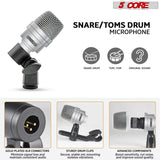 7-Piece Drum Microphone Kit: Includes dynamic mics for all drum elements.