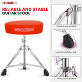 Durable drummer seats for adults and kids with double-braced metal legs, large anti-slip rubber caps, and sturdy, easy-to-grip knob