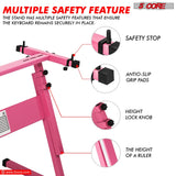 5 Core Keyboard Stand Z Style Height Adjustable Sturdy Piano Riser Lift Holder Stands PINK