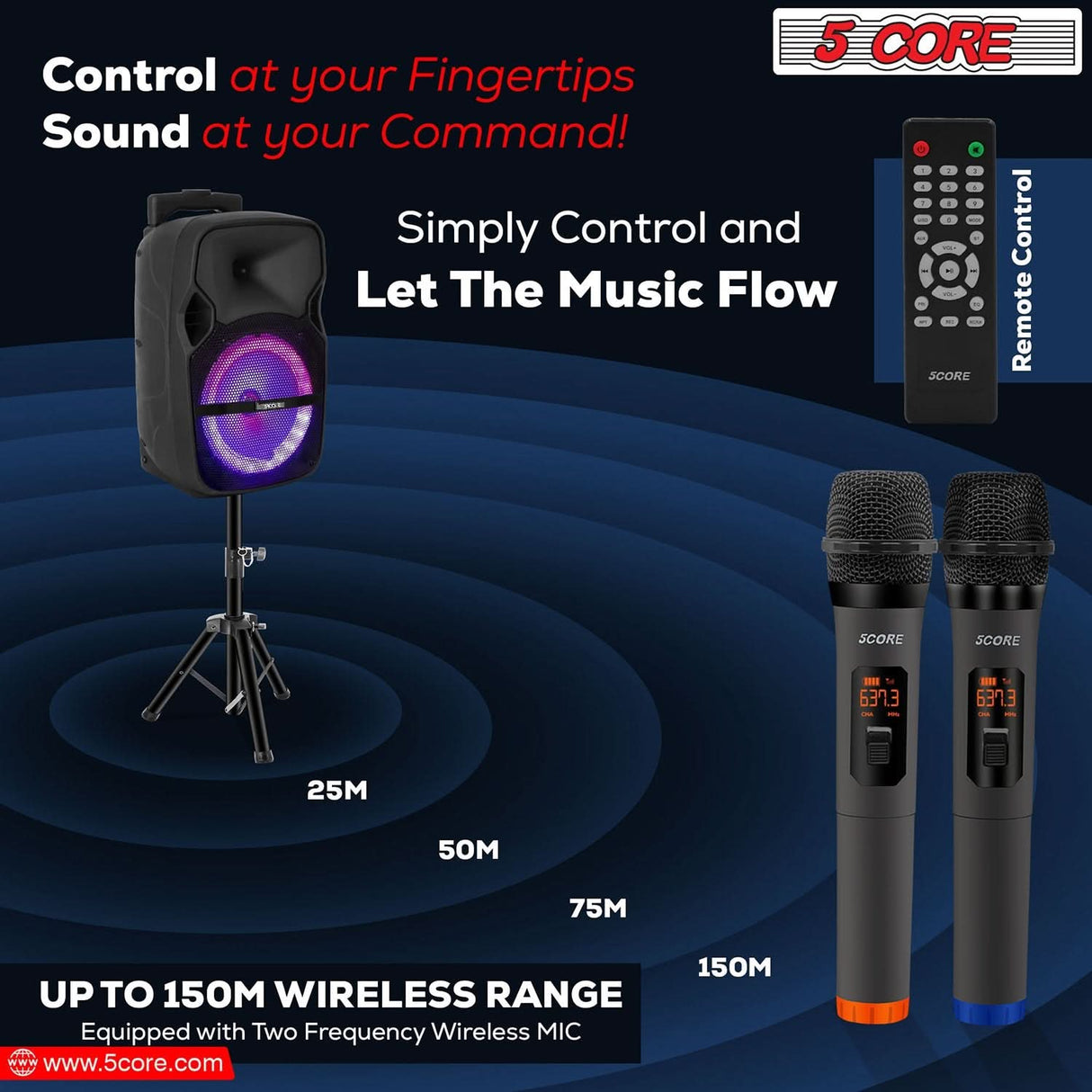 PA speaker system for karaoke, includes Bluetooth and wireless microphone.