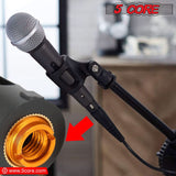 5 Core Microphone Clip Holder 6 Pieces Barrel Style with Screw Adapters 5/8 to 3/8 Inch