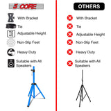 5Core Speaker Stand Tripod Tall Adjustable 72 Inch DJ Pole Mount Studio Monitor Stands SKY BLUE