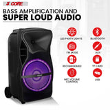 Karaoke machine with bass amplification and super loud audio for a powerful and immersive singing experience.