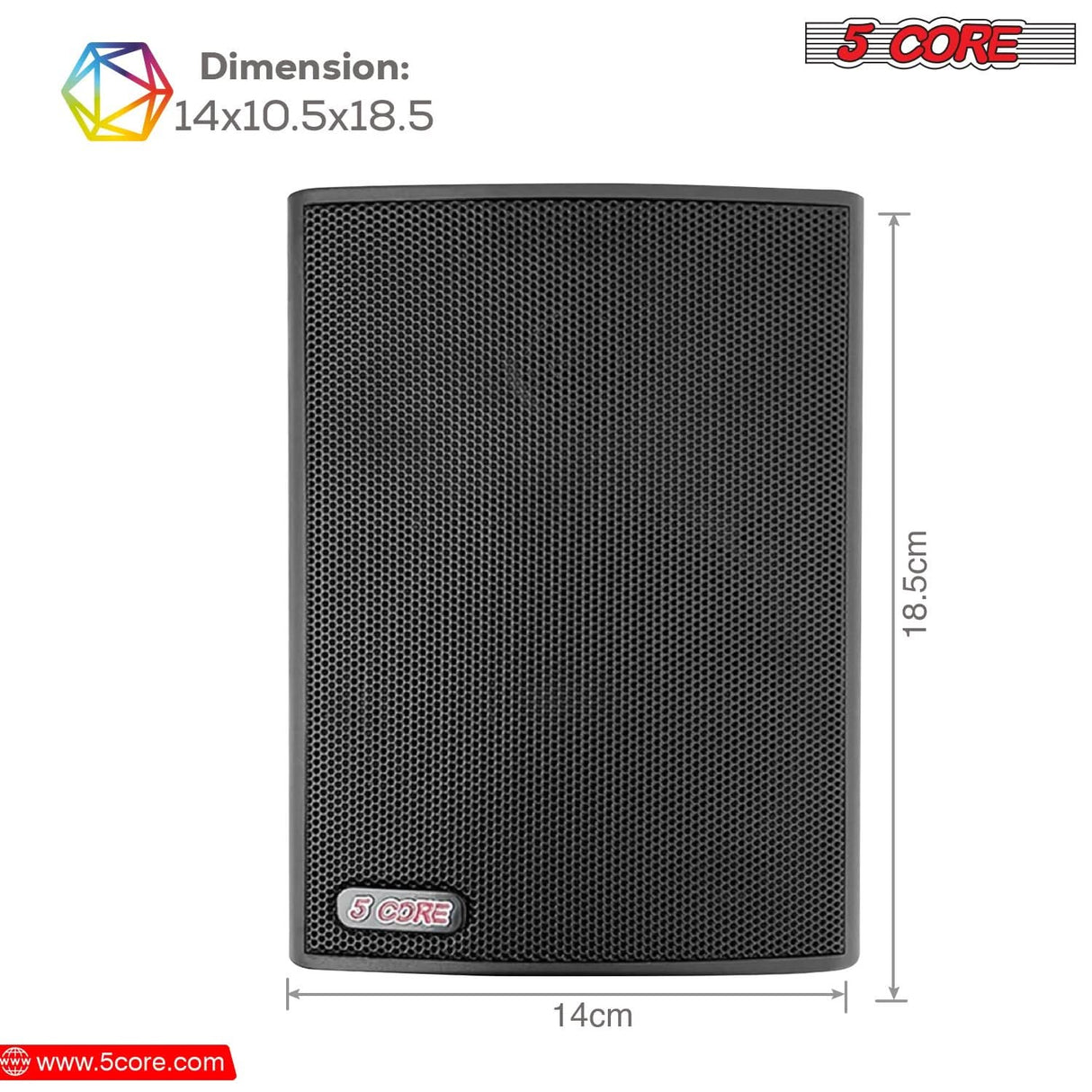 5Core Outdoor Speakers Stereo In Wall 100W Peak Passive Home Audio System