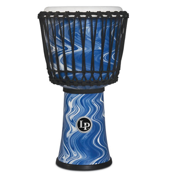 LP 10 in. Rope Tuned Circle Djembe with Perfect-Pitch Head, Blue Marble