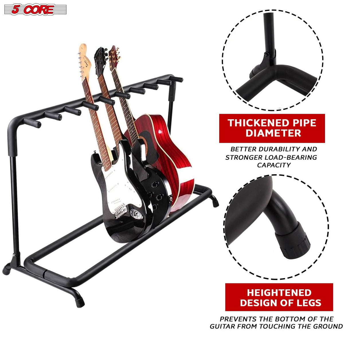 Multi guitar stand, guitars stands, and guitar support for music studio accessories.