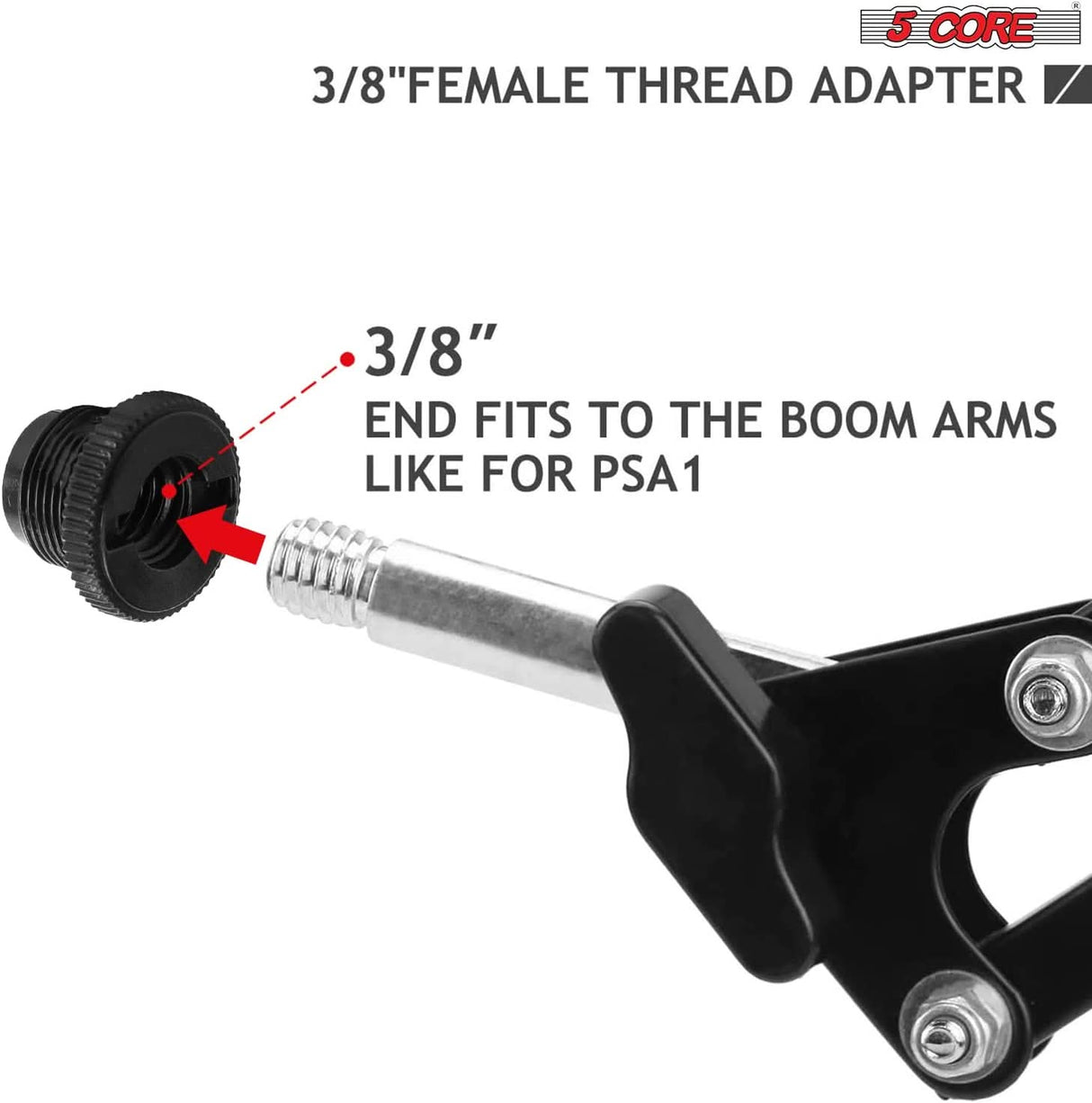 5 Core Mic Stand Adapter 5/8 Male to 3/8 Female Screw Thread Conversion Connector