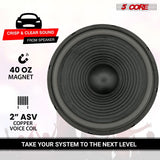 5Core 15 Inch Subwoofer Speaker 450W Max 4Ohm Replacement Sub woofers 2 PCS