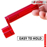 5Core Guitar String Winder Professional Guitars Tools Peg Winder with Bridge Pin Remover RED