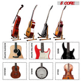 5Core Guitar Stand Floor Adjustable Solid Wood A Frame Universal Folding Acoustic Electric Bass Stands