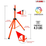 5Core Speaker Stand Tripod Tall Adjustable 72 Inch DJ Studio Monitor Stands Pole Mount BLACK