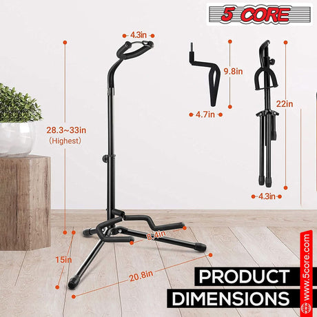 5 Core Adjustable Tripod Floor Stand for Acoustic Electric Bass Cello